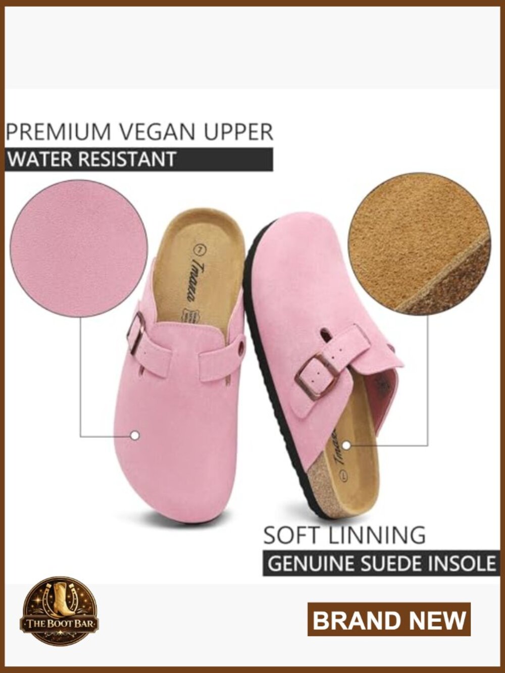 Memory Foam Orthopedic Clogs - Arch Support Cork Footbed - Closed Toe - - Picture 4 of 7